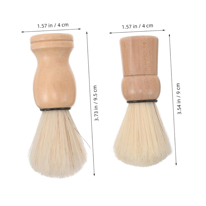 2pcs Mens Wooden Handle Shaving Brush Soft Bristle For Foam Mustache Care Travel Grooming Kit - Image 2